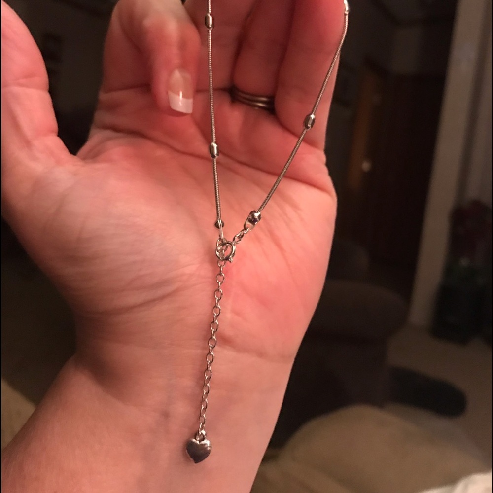 Silver heart anklet